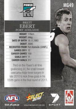 2012 Select AFL Champions - Milestone Game Foils #MG49 Brett Ebert Back